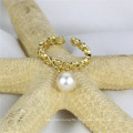 Gold Plated Natural Real Resizable Pearl Ring